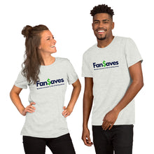Load image into Gallery viewer, FanSaves Short-Sleeve Unisex T-Shirt (blue logo with tagline)