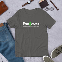 Load image into Gallery viewer, FanSaves Short-Sleeve Unisex T-Shirt (white logo with tagline)