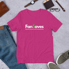 Load image into Gallery viewer, FanSaves Short-Sleeve Unisex T-Shirt (white logo with tagline)