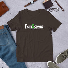 Load image into Gallery viewer, FanSaves Short-Sleeve Unisex T-Shirt (white logo with tagline)
