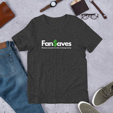 Load image into Gallery viewer, FanSaves Short-Sleeve Unisex T-Shirt (white logo with tagline)