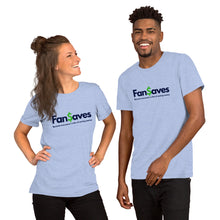 Load image into Gallery viewer, FanSaves Short-Sleeve Unisex T-Shirt (blue logo with tagline)