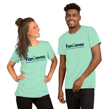 Load image into Gallery viewer, FanSaves Short-Sleeve Unisex T-Shirt (blue logo with tagline)