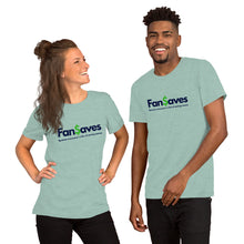 Load image into Gallery viewer, FanSaves Short-Sleeve Unisex T-Shirt (blue logo with tagline)