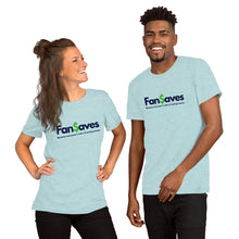 Load image into Gallery viewer, FanSaves Short-Sleeve Unisex T-Shirt (blue logo with tagline)
