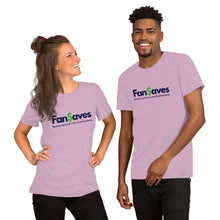 Load image into Gallery viewer, FanSaves Short-Sleeve Unisex T-Shirt (blue logo with tagline)