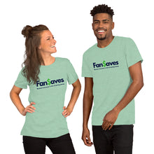 Load image into Gallery viewer, FanSaves Short-Sleeve Unisex T-Shirt (blue logo with tagline)
