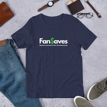 Load image into Gallery viewer, FanSaves Short-Sleeve Unisex T-Shirt (white logo with tagline)