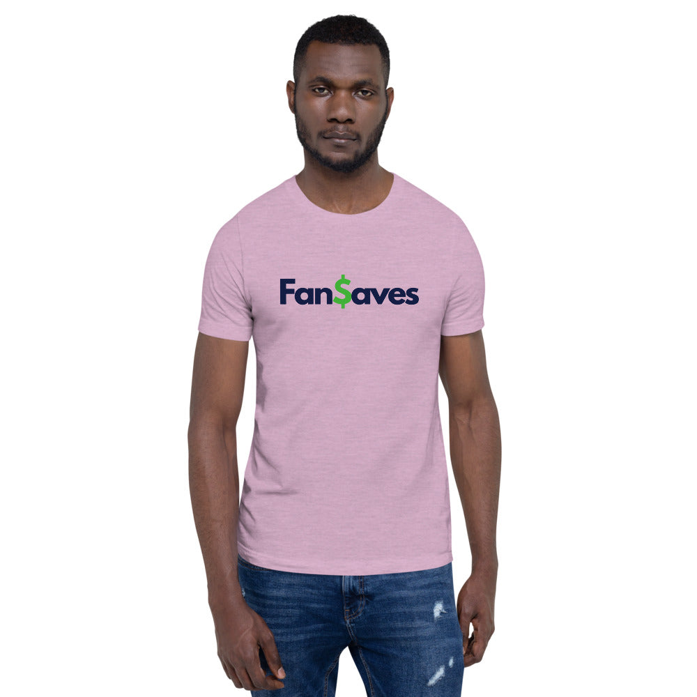 FanSaves Short-Sleeve Unisex T-Shirt (blue logo without tagline)