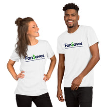 Load image into Gallery viewer, FanSaves Short-Sleeve Unisex T-Shirt (blue logo with tagline)
